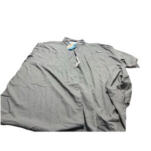 Columbia Mens NWT Grey PFG Omni Shade Short Sleeve Button Up! 5XL